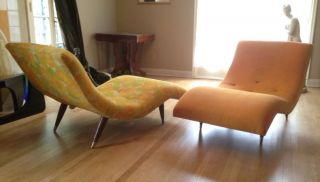1970s Pair Adrian Pearsall Craft Wave Chaise Lounge Chair Milo Baughman Eames