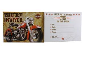 Harley Motorcycle Party Invitations