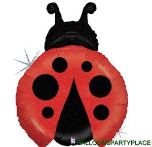 Balloon Birthday Baby Shower Ladybug Jumbo Garden Animal Black Red Polka Dot New