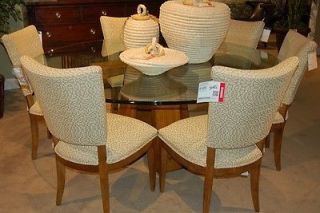 Century Contemporary Classics Round Glass Top Dining Table 6 Chairs