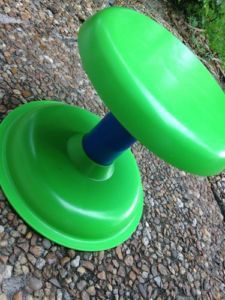 Vtg Toddler Stool Storage Chair Seat Kids Blue Green Step Play Tool