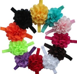 Bulk 11pcs Baby Headbands Girl's Headband Kids Hollow Out Chiffon Flower HD524