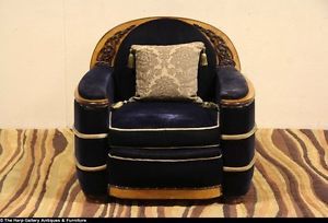 Art Deco Original Cobalt Mohair 1935 Club Chair