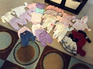 NB Newborn Baby Girl Clothes 23pc Lot Carters