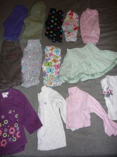 Lot of 12 Size 6 9 Months Baby Girls Clothing Pants Capris Skirt Tops Carter'S