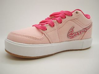 487299 607 Pre School Little Kids Air Jordan Retro V 1 Pink Canvas Sneakers