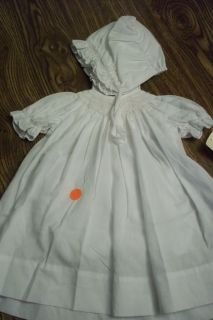 Petit Ami White Dress Matching Bloomers Hat Easter Preemie