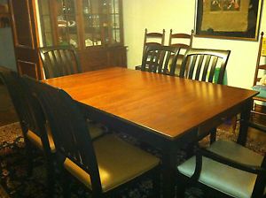 Ethan Allen American Impressions Dining Table 6 Chairs 2 Leaves Beautiful
