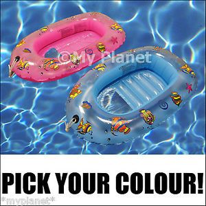 Child's Boat Dinghy Blow Up Inflatable Beach Swimming Pool Float Pick Colour New