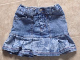 Levis Strauss Toddler Girls Size 3 3T Denim Blue Jean Pleated Skirt Spring