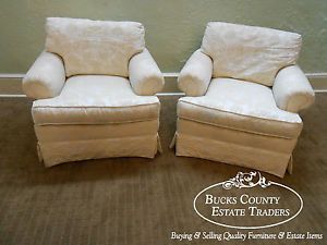 Henredon Custom Folio Pair of Upholstered Living Room Chairs