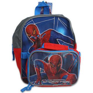 Spiderman School Kids Boys Mini Backpack with Lunch Bag Utility Case