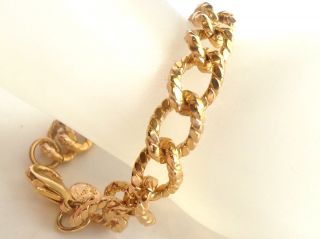 Stunning Vintage Erwin Pearl Chic Gold Plated Twist Chain Design Bracelet Fab