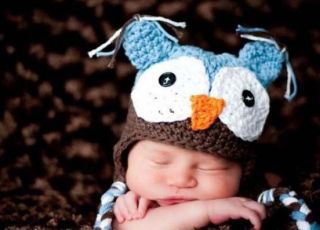 Handmade Crochet Knit Ear Hat Cap Photograph Toddler Baby Owls Wholesale VP8