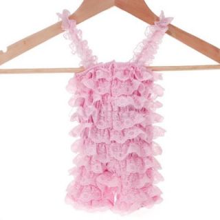 Gorgeous Baby Girl Pink Lace Posh Petti Ruffle Rompers Teddy Jumpsuit s M L