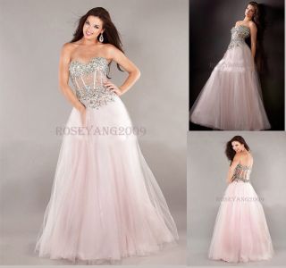 Gorgeous Baby Pink Long Formal Eveing Dresses Wedding Dress Prom Dress