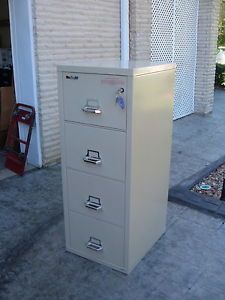4 Drawer Fire King Legal Size Fireproof File Cabinet Safe 1 HR Rated with Keys