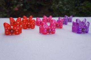 Minnie Mouse Birthday Party Polka Dot Bracelets Favors Red Purple Pink Lights