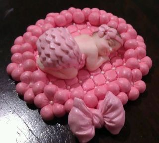 Fondant Edible Baby Pink Cake Topper Baby Shower Baptism B Day 3D 1st Large Baby