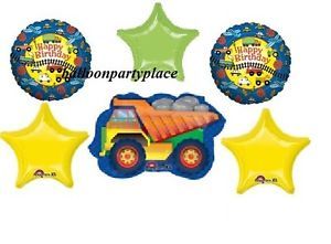 Birthday Dump Truck Mylar Balloons Party Supplies GR8 1st 2nd 3rd 4th Supplies