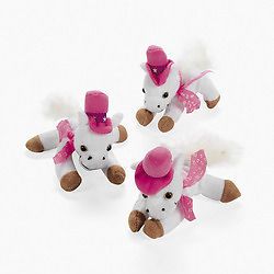12 Plush Pink Cowgirl Horses Pony Girl Birthday Party Favors Princess Supply