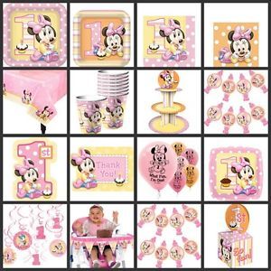 Pink Minnie Mouse First 1st Birthday Party Supplies Choose Your Set Kit Mickey