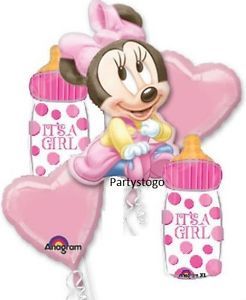 Minnie Mouse Baby Shower Party Balloons Bouquet Supplies Decorations Baby