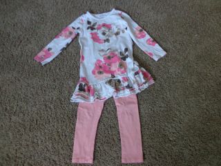Old Navy Girl's Sz 4T Long Sleeve Floral Dress w Matching Leggings Must See