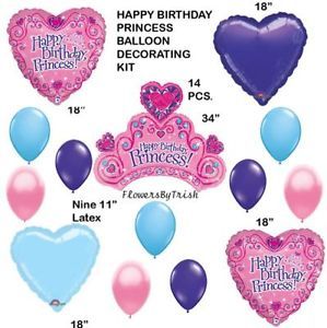 Princess Birthday Balloons Party Supplies Crown Tiara