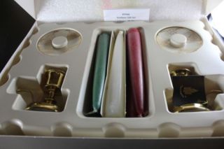 Vintage Partylite Newbury Solid Brass Candle Holder Set Antique Brass New Old