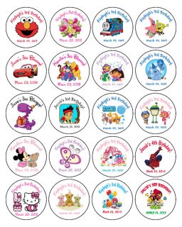 3" ROUND Personalized Custom BIRTHDAY PARTY STICKERS LABELS   Sets of 6 each