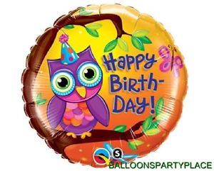 18" Happy Birthday Owl Balloon Party Supplies Decorations Boys Girls Hoot Cutie