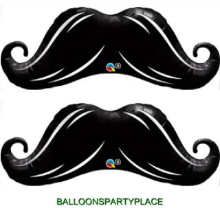 2 PK Mustache Mylar Balloons Birthday Party Supplies Decorations Baby Shower XL