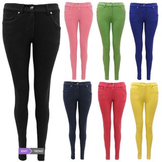 New Ladies Skinny Fit Coloured Stretch Jeans Womens Jeggings Trousers Size 6 14