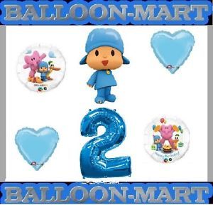 Pocoyo Birthday Supplies Balloons Blue White Second Two 2nd Decorations Party