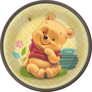 8 Winnie The Pooh Large Plates Party Supplies Baby Shower