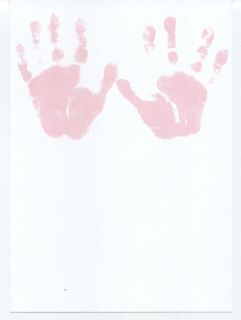 Blank Printable Girl's Baby Shower Invitations with Envelopes Pink Hands