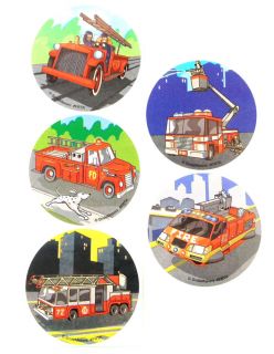 28 Fire Truck Stickers Party Favors Teacher Supply