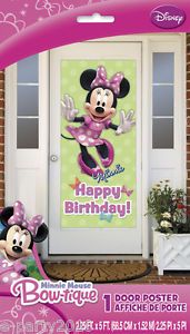 Minnie Mouse Door Sign Poster Disney Birthday Party Supplies Decorations