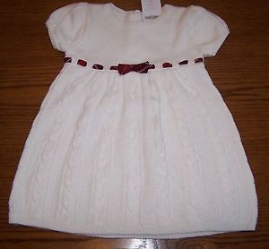 Gymboree Holiday Traditions White Holiday Sweater Dress 12 18 Months