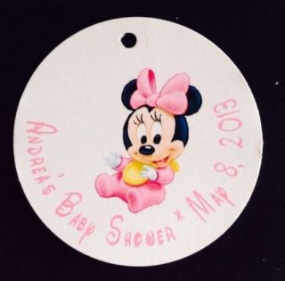 10 Baby Minnie Mouse Baby Shower Favor Tags Text Customized