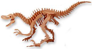 3D Woodcraft Velociraptor Dinosaur Educational Puzzle