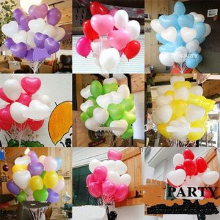 Hot 100pcs Wedding Romantic Gift Birthday Surprise Party Colorful Heart Balloons