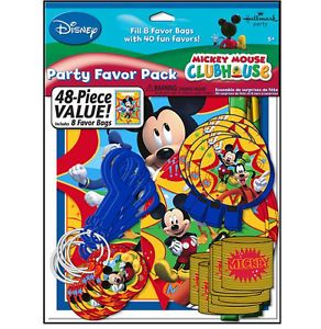 Disney Mickey Mouse 48 Piece Party Favor Packs for 8 Bags Birthday Supplies