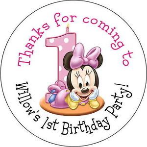 Baby Minnie Mouse Personalized Favor Stickers Personalized Birthday Party