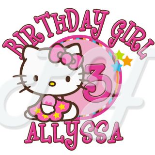Personalized Hello Kitty Birthday T Shirt Toddler Youth Favor Infant Custom