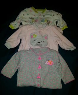 0 3 Month Baby Girl Pajamas Sleepers Outfits Lot of 3 Carter's Baby Clothes