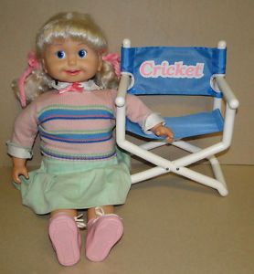 Vintage 1986 Cricket Doll Chair Tape 1980's Playmates Talking Interactive