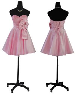 Baby Pink Sweetheart Mini Skirt Short Party Prom Cocktail Skater Dress UK 16