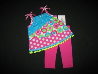 New "Crazy Pom Poms" Capri Girls Clothes 6M Spring Summer Boutique Baby Easter